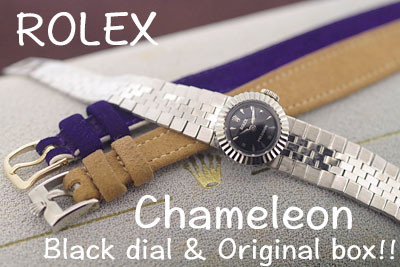 ROLEX　カメレオン　ブラックダイヤル！18金ケース＆オリジナル18金ブレス！ ボックス付*3327rolex