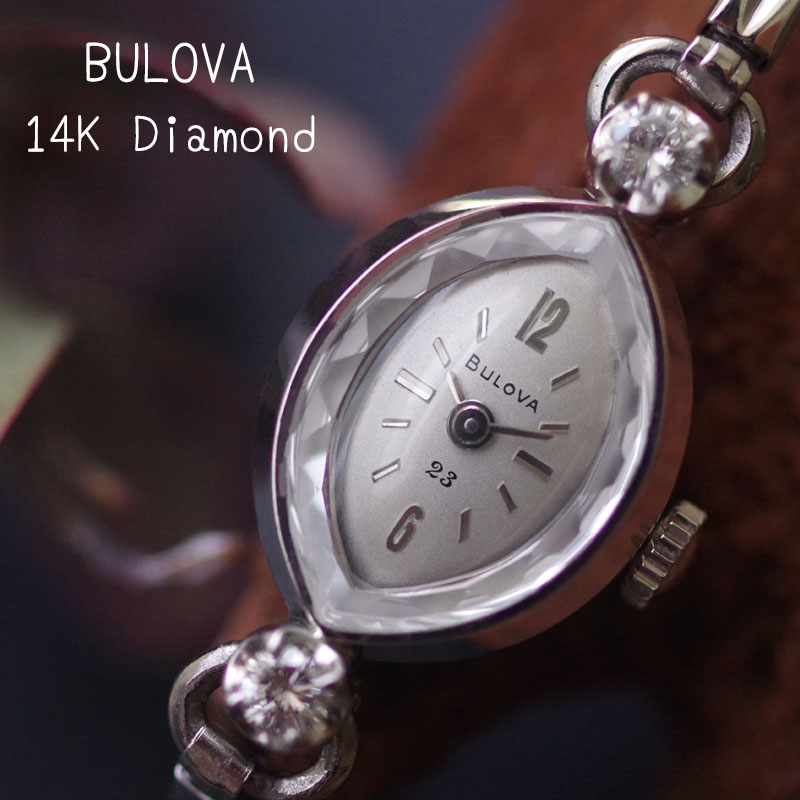 BULOVA　ブローバ　14金ケース＆大粒ダイヤモンド　レディース　機械式時計
3380bulova