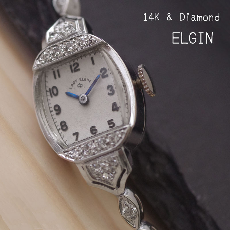 ELGIN エルジン 1940s　14金ケース&ブレス　ダイヤモンド　機械式アンティークカクテルウォッチ　　
3441elgin