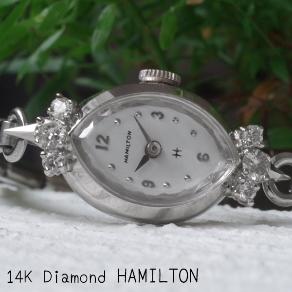 HAMILTON ハミルトン　14金ケース＆ダイヤモンド　アンティーク機械式時計*3467hamilton