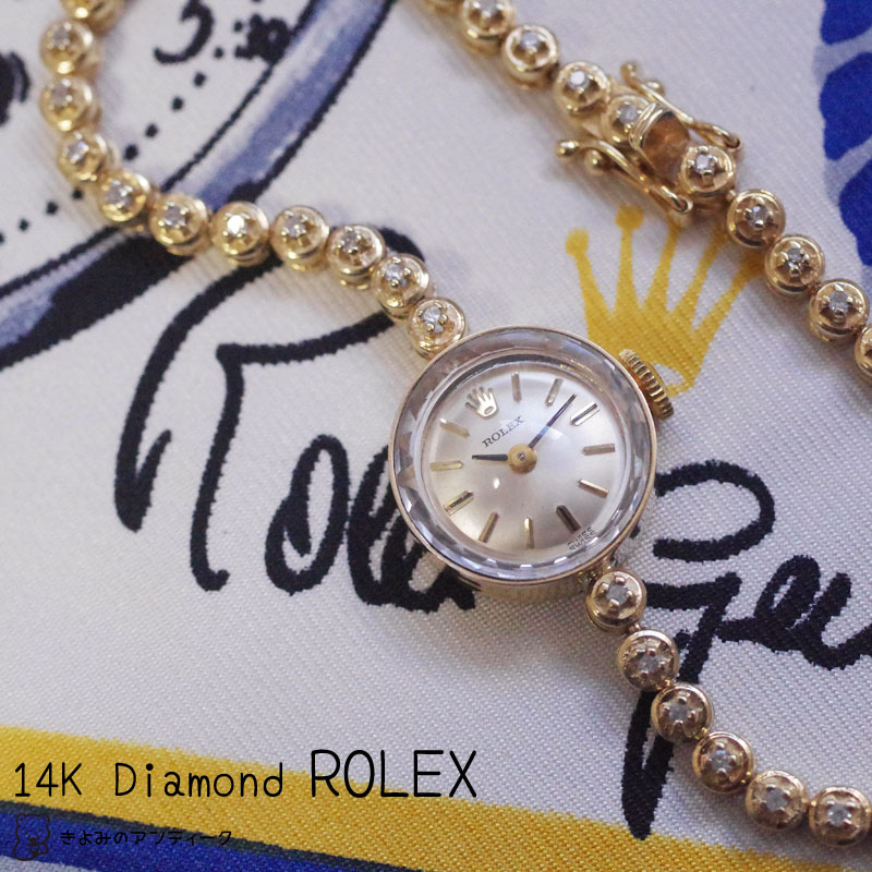 	
ROLEX ロレックス　14金ケース＆ダイヤモンド　アンティーク機械式時計*3476rolex
